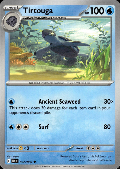 Tirtouga 022/086 Uncommon SV: Black Bolt Pokemon