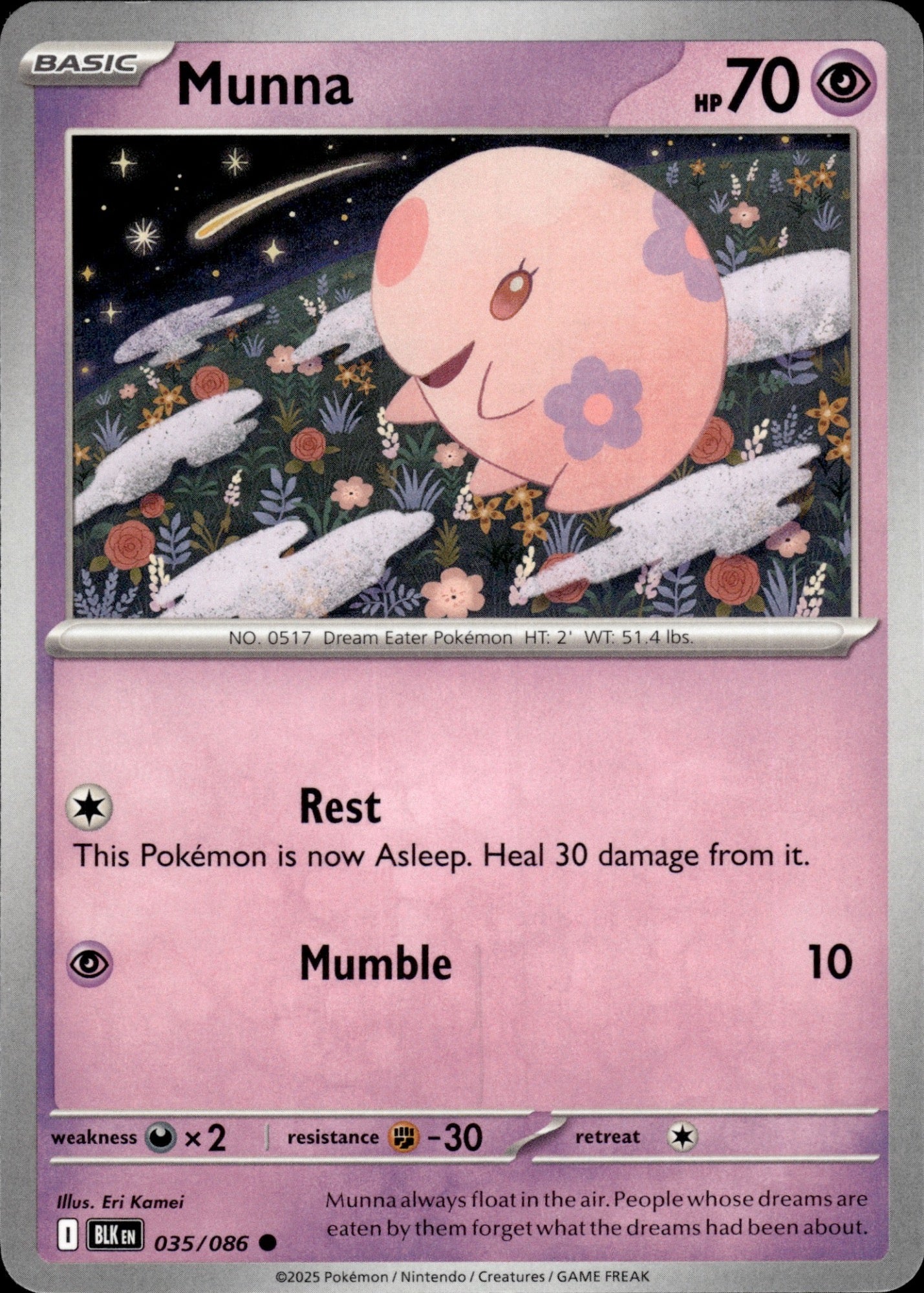 Munna 035/086 Common SV: Black Bolt Pokemon