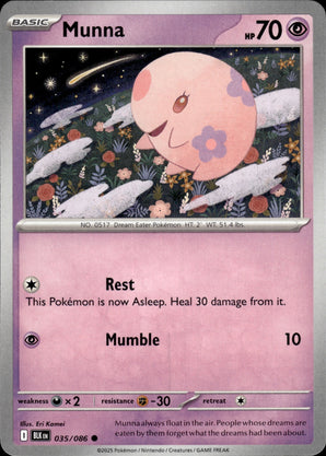 Munna 035/086 Common SV: Black Bolt Pokemon