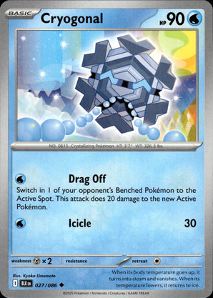Cryogonal 027/086 Uncommon SV: Black Bolt Pokemon