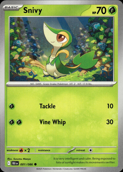 Snivy 001/086 Common SV: Black Bolt Pokemon