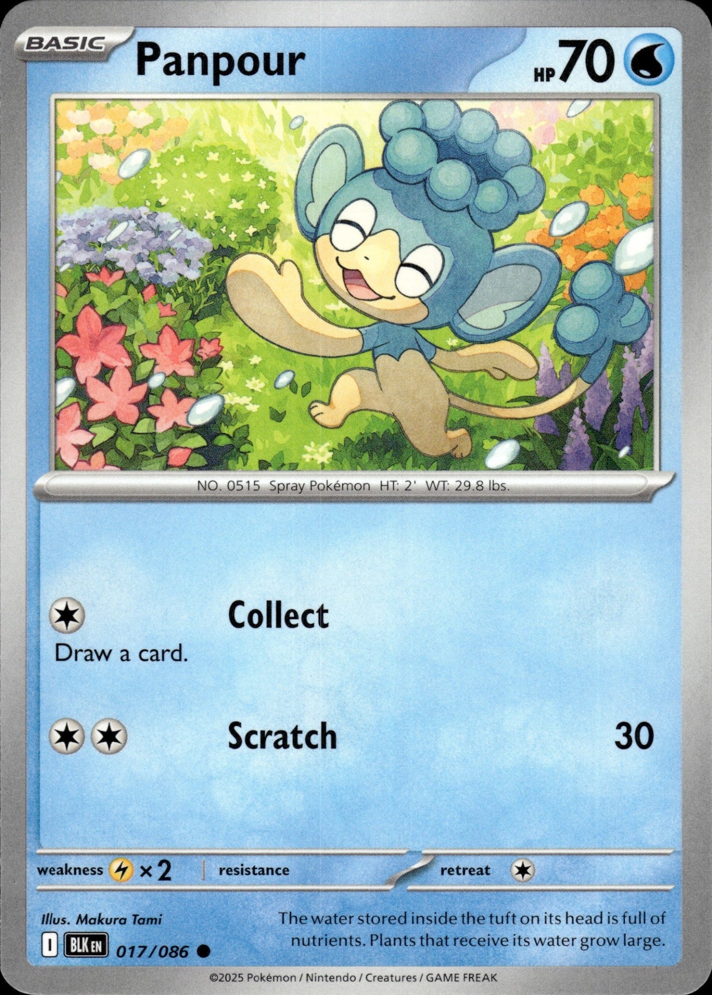 Panpour 017/086 Common SV: Black Bolt Pokemon