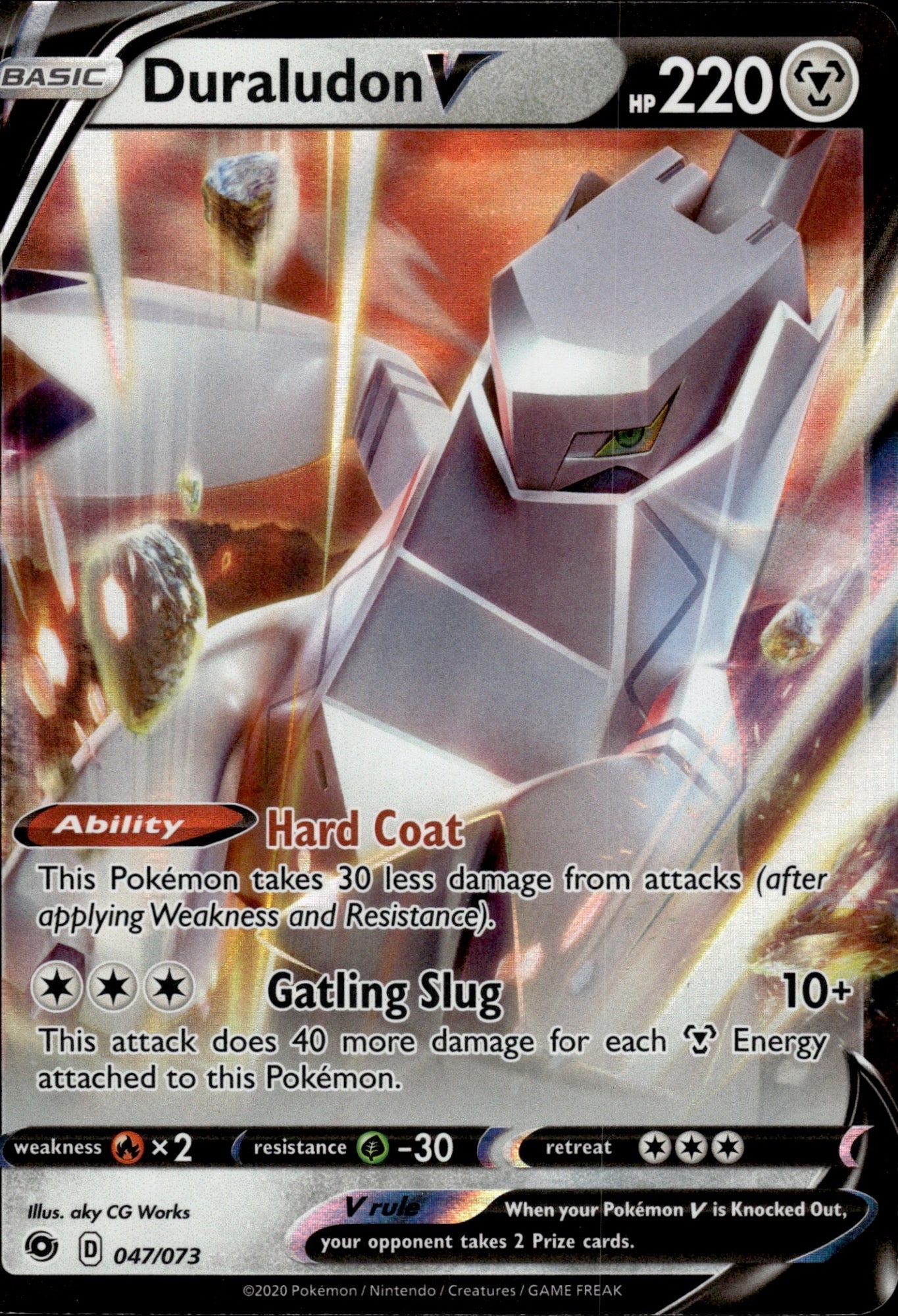 Duraludon V 047/073 Holo V Rare Champion's Path Pokemon