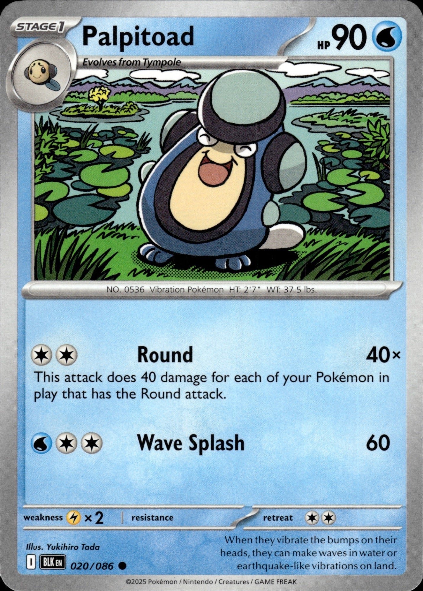 Palpitoad 020/086 Common SV: Black Bolt Pokemon