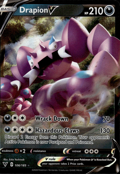 Drapion V 106/185 Holo V Rare Vivid Voltage Pokemon