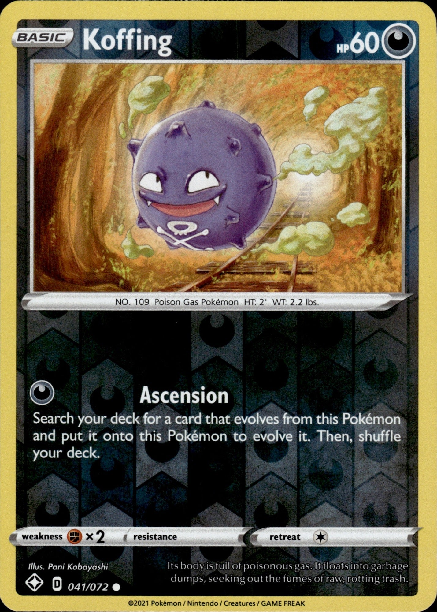 Koffing 041/072 Common Shining Fates Pokemon Reverse Holo