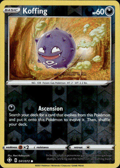 Koffing 041/072 Common Shining Fates Pokemon Reverse Holo