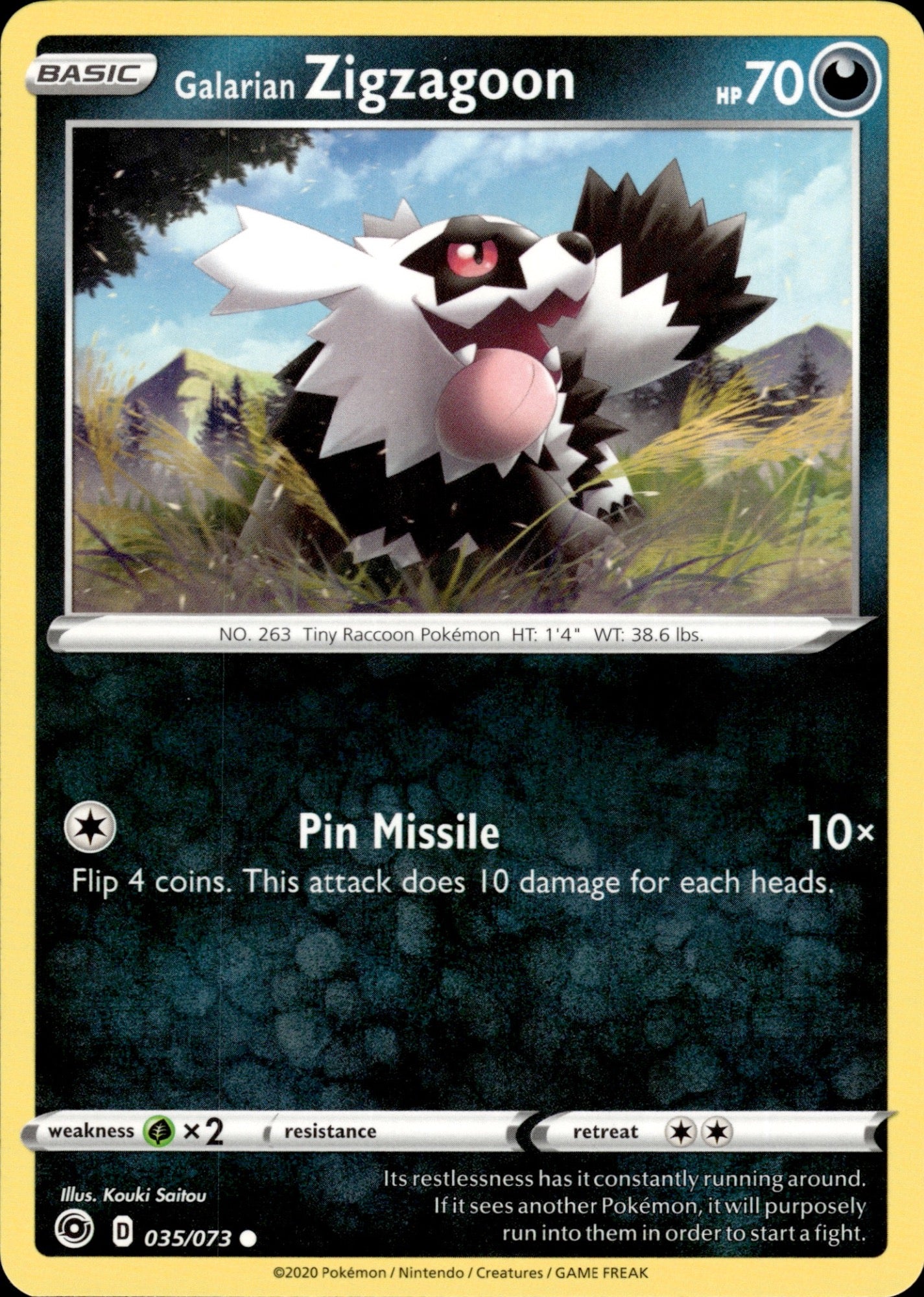 Galarian Zigzagoon 035/073 Common Champion's Path Pokemon