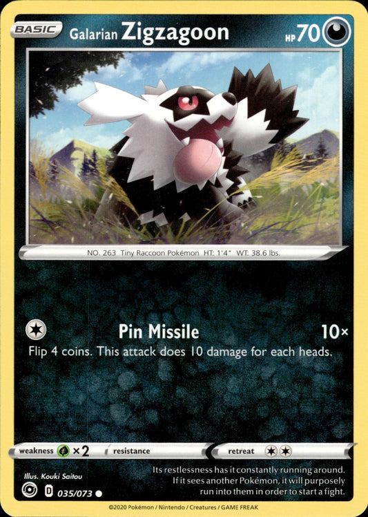 Galarian Zigzagoon 035/073 Common Champion's Path Pokemon