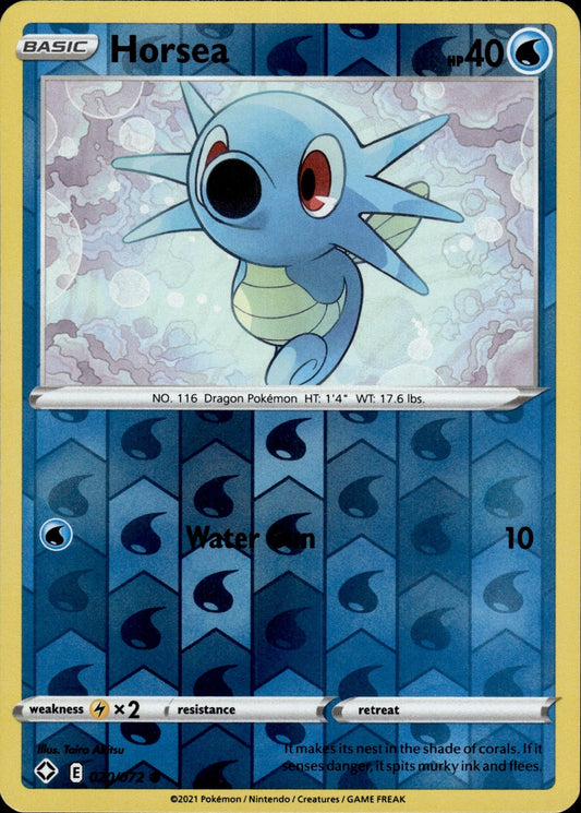 Horsea 020/072 Common Shining Fates Pokemon Reverse Holo