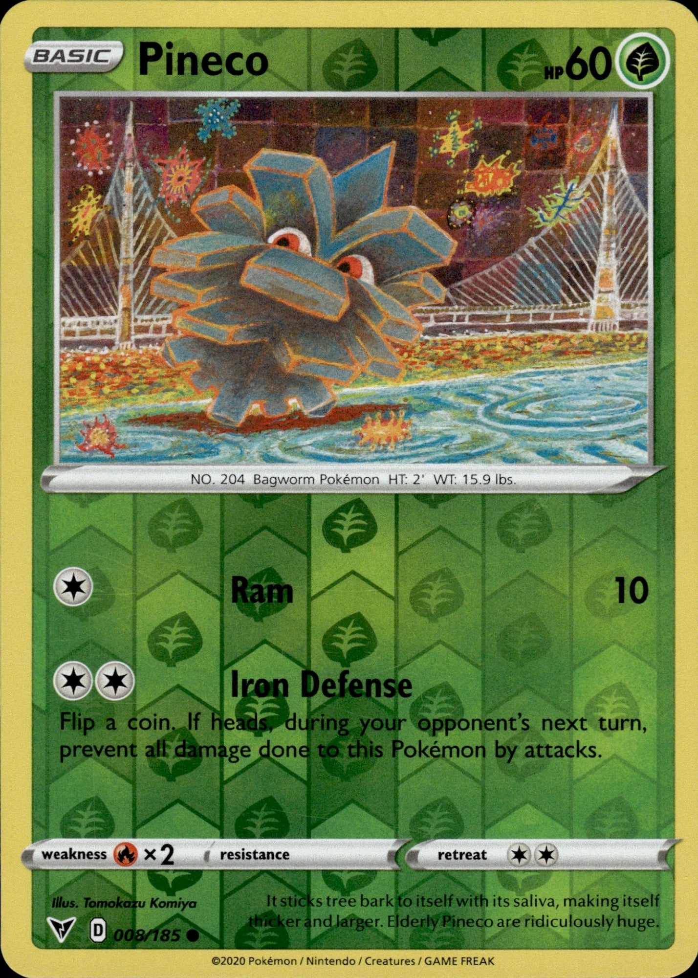 Pineco 008/185 Common Vivid Voltage Pokemon Reverse Holo