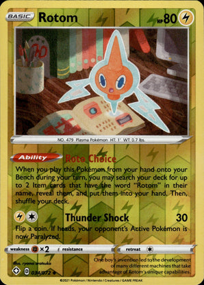 Rotom 034/072 Uncommon Shining Fates Pokemon Reverse Holo