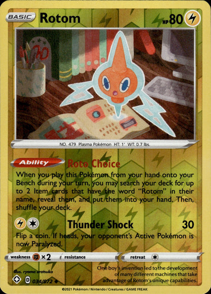 Rotom 034/072 Uncommon Shining Fates Pokemon Reverse Holo