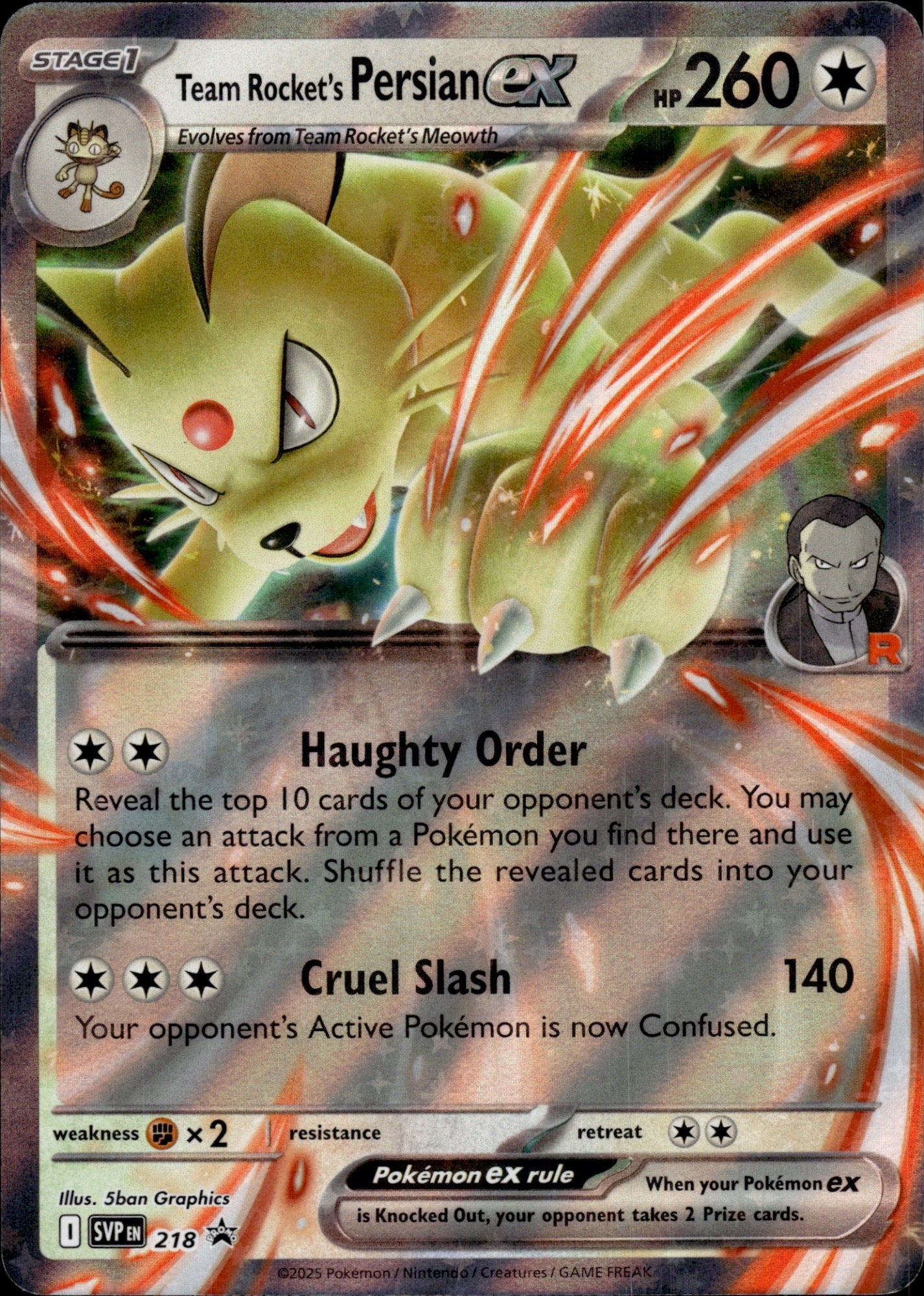 Team Rocket's Persian ex 218 Holo Promo Scarlet & Violet Promo Pokemon