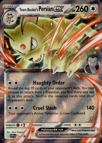 Team Rocket's Persian ex 218 Holo Promo Scarlet & Violet Promo Pokemon