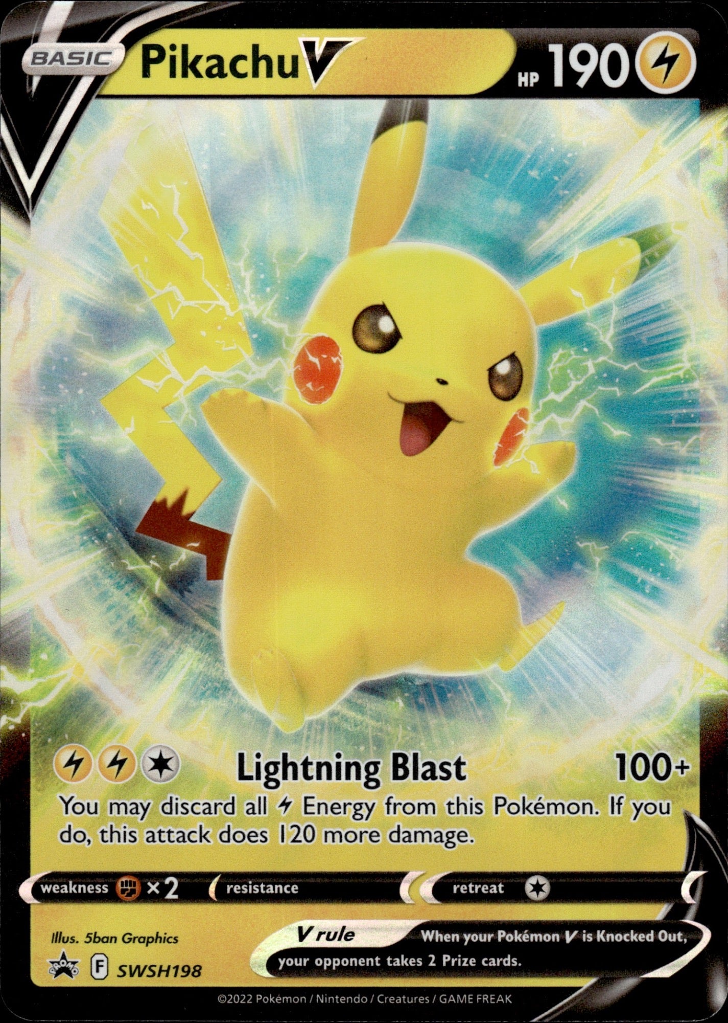 Pikachu V SWSH198 Holo Promo Sword & Shield Promo Pokemon Holo