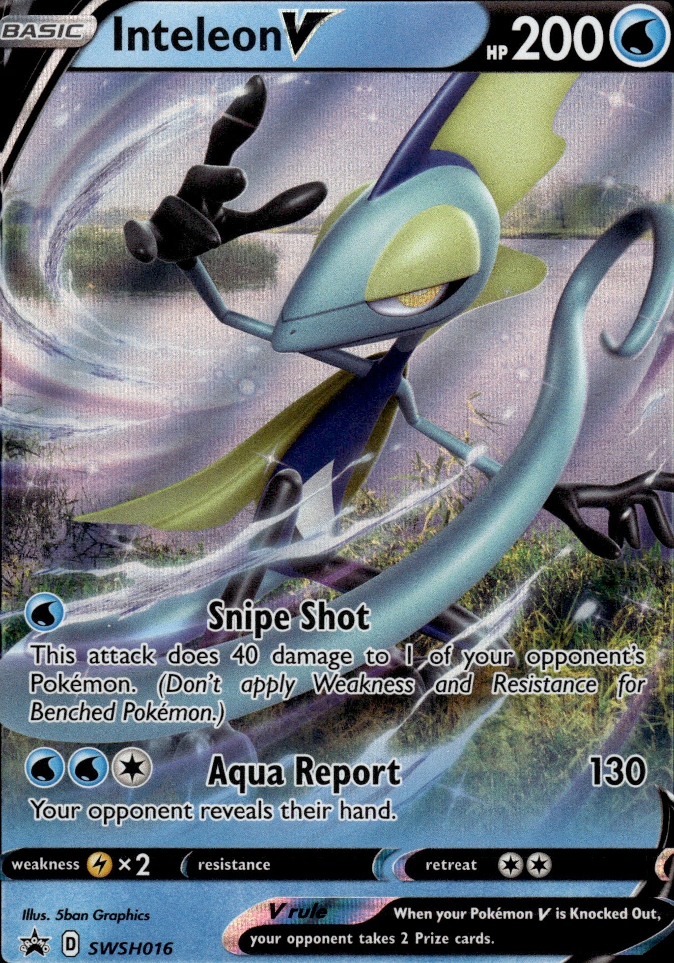 Inteleon V SWSH016 Holo Promo Sword & Shield Promo Pokemon