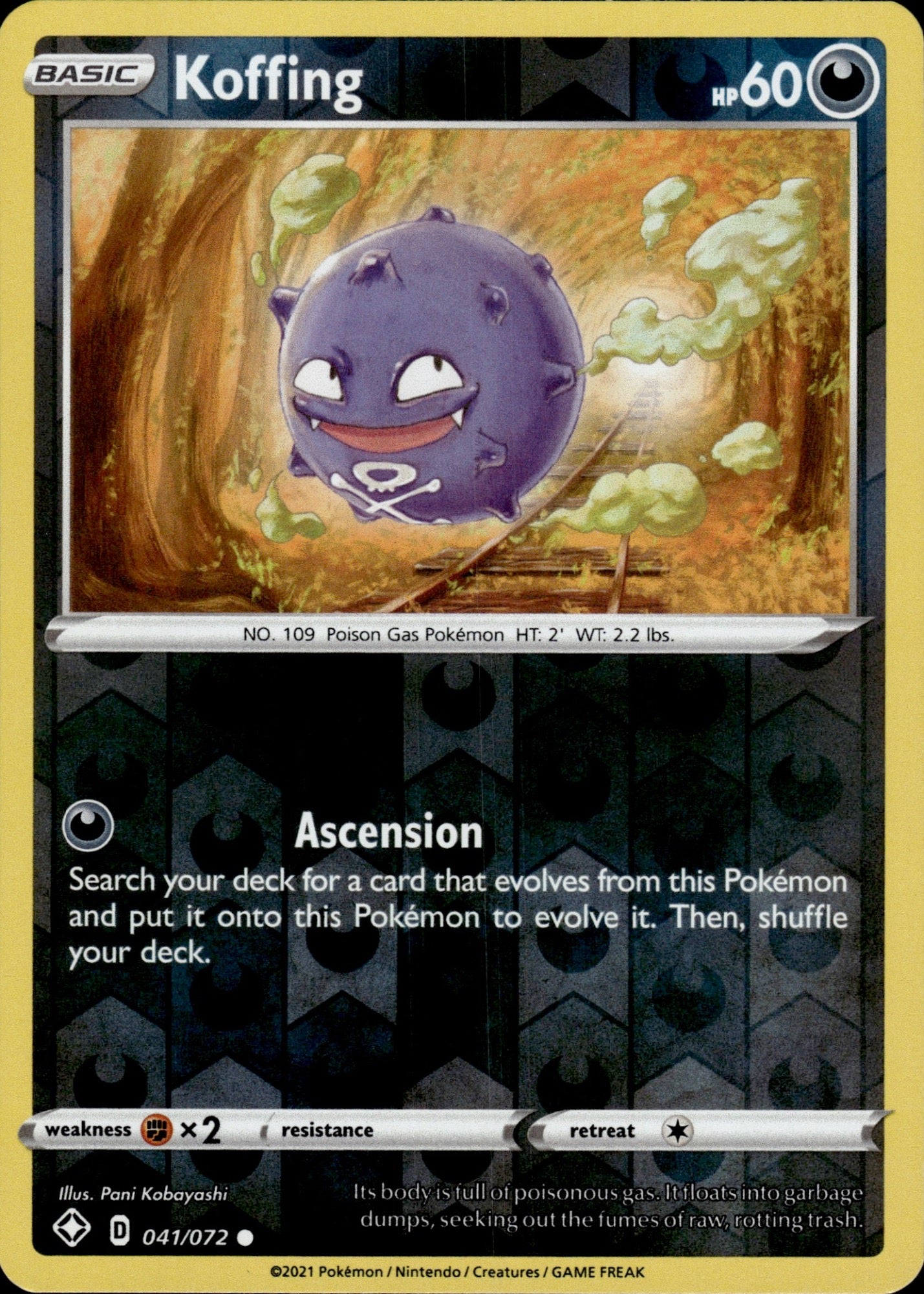 Koffing 041/072 Common Shining Fates Pokemon Reverse Holo