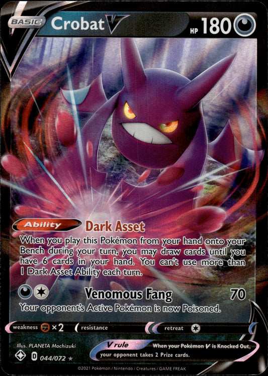 Crobat V 044/072 Holo V Rare Shining Fates Pokemon