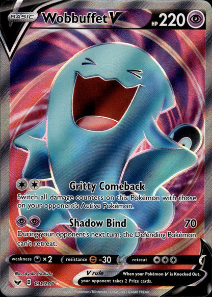 Wobbuffet V 191/202 Ultra Rare Sword & Shield Pokemon