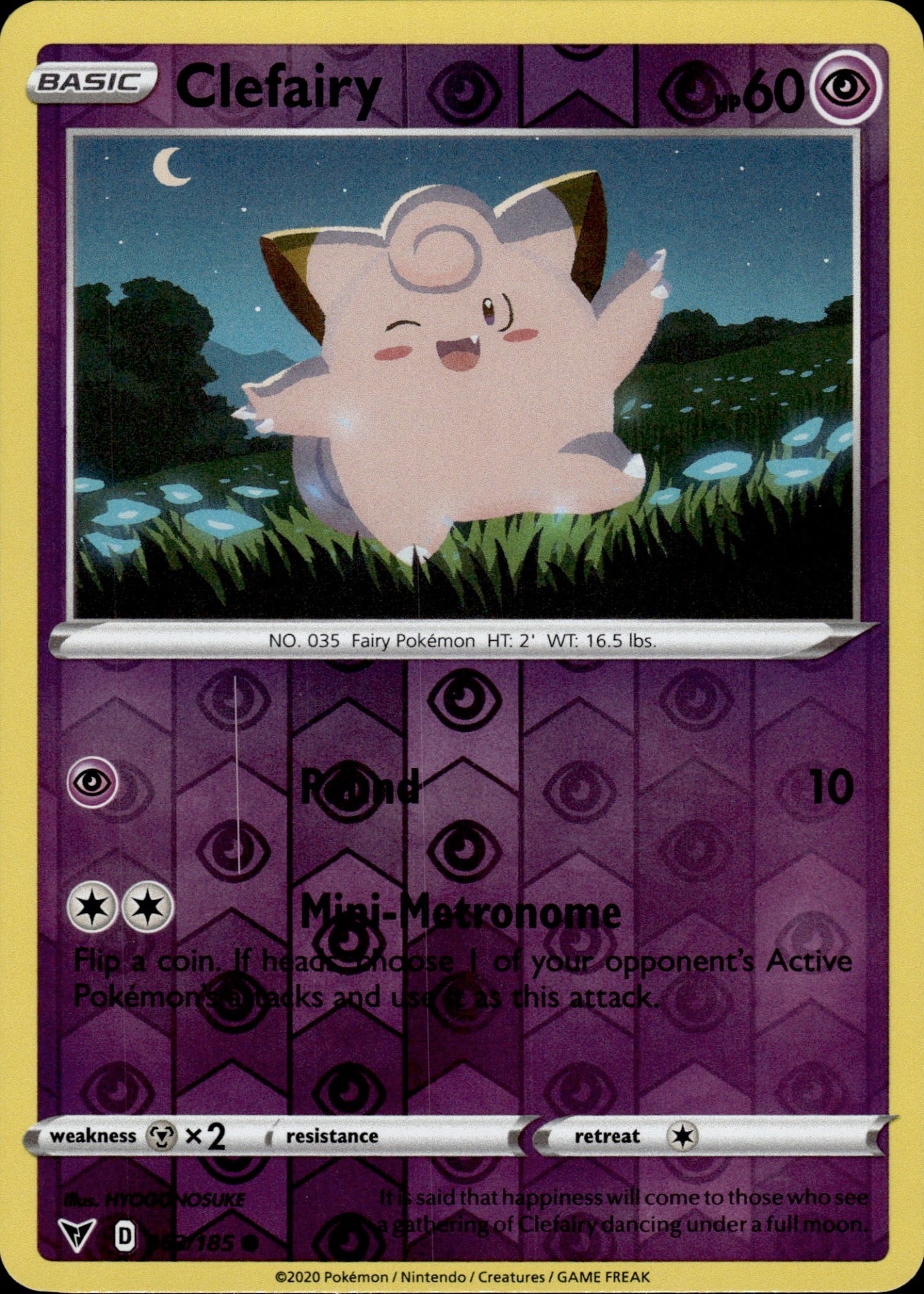 Clefairy 063/185 Common Vivid Voltage Pokemon Reverse Holo