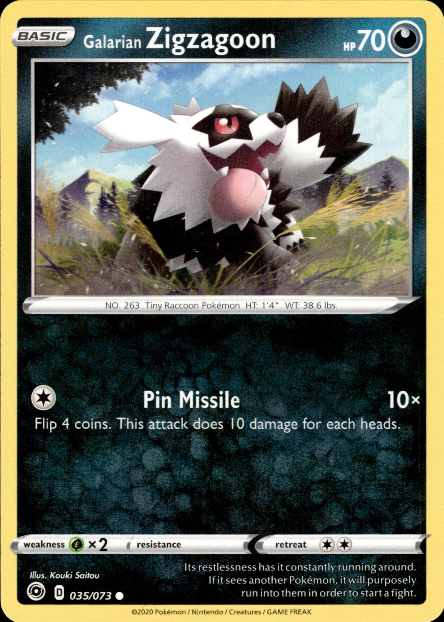 Galarian Zigzagoon 035/073 Common Champion's Path Pokemon