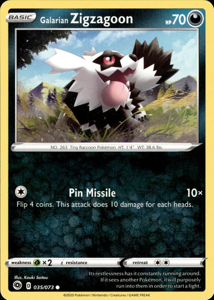 Galarian Zigzagoon 035/073 Common Champion's Path Pokemon