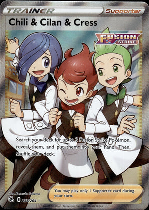 Chili & Cilan & Cress 258/264 Ultra Rare Fusion Strike Pokemon Holo