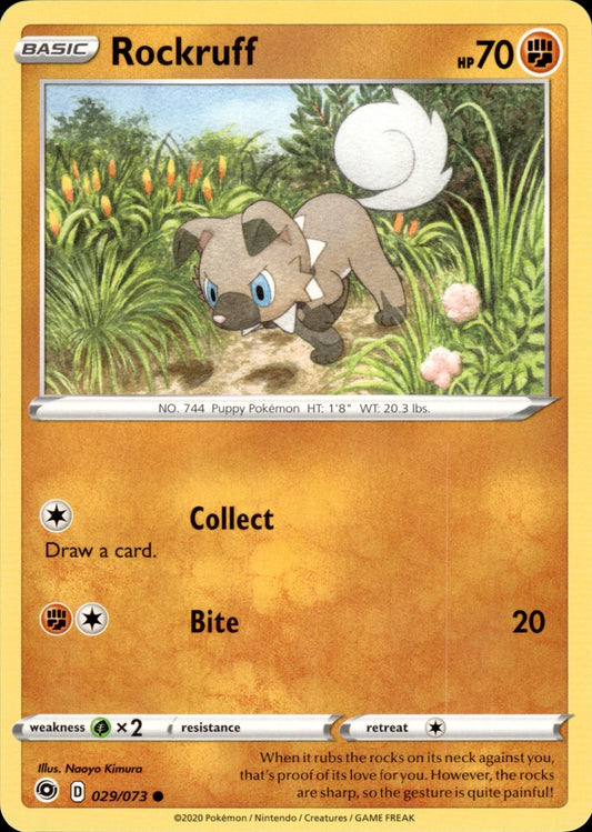 Rockruff 029/073 Common Champion's Path Pokemon