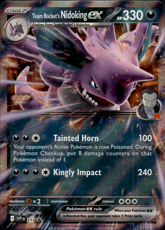 Team Rocket's Nidoking ex 217 Holo Promo Scarlet & Violet Promo Pokemon