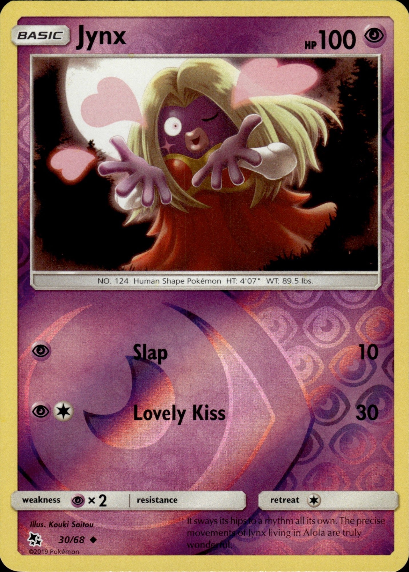 Jynx 30/68 Uncommon Hidden Fates Pokemon Reverse Holo