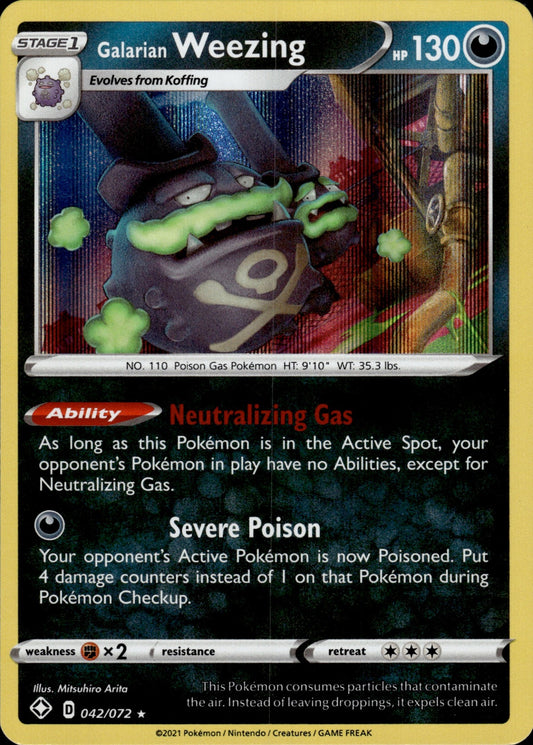 Galarian Weezing 042/072 Holo Rare Shining Fates Pokemon Holo
