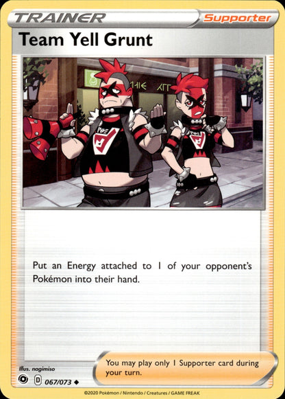 Team Yell Grunt 067/073 Uncommon Champion's Path Pokemon