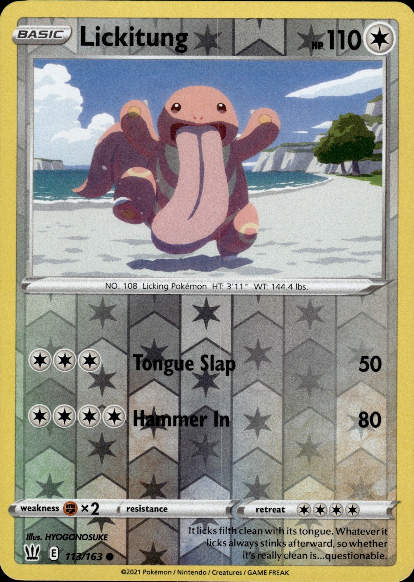 Lickitung 113/163 Common Battle Styles Pokemon Reverse Holo
