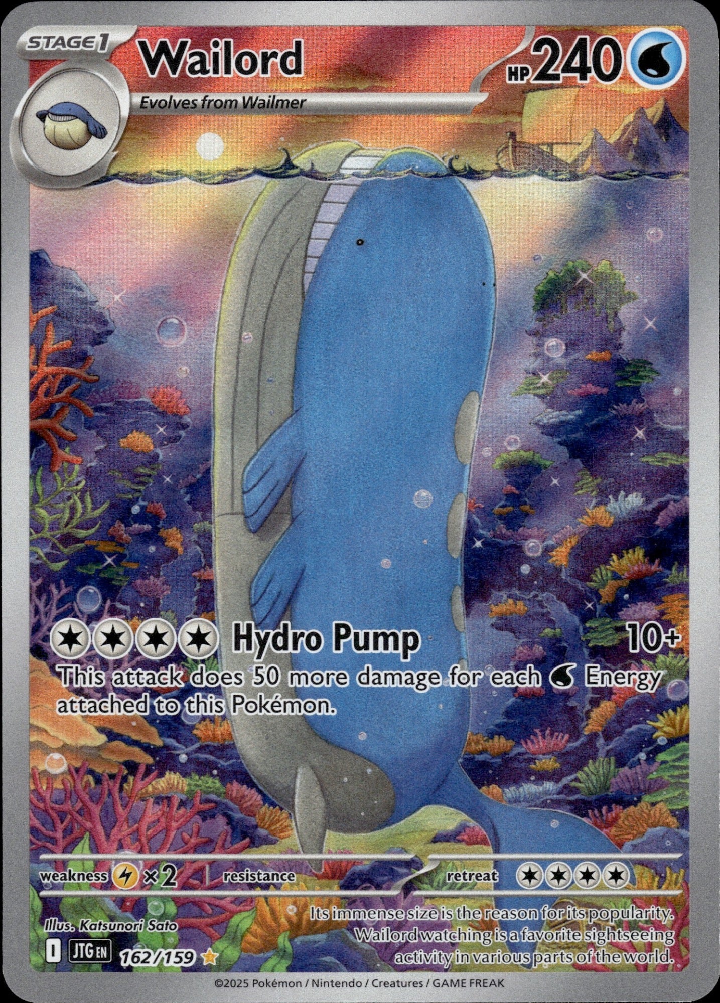 Wailord 162/159 Illustration Rare Journey Together Pokemon