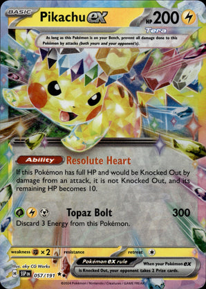 Pikachu ex 057/191 Double Rare Surging Sparks Pokemon
