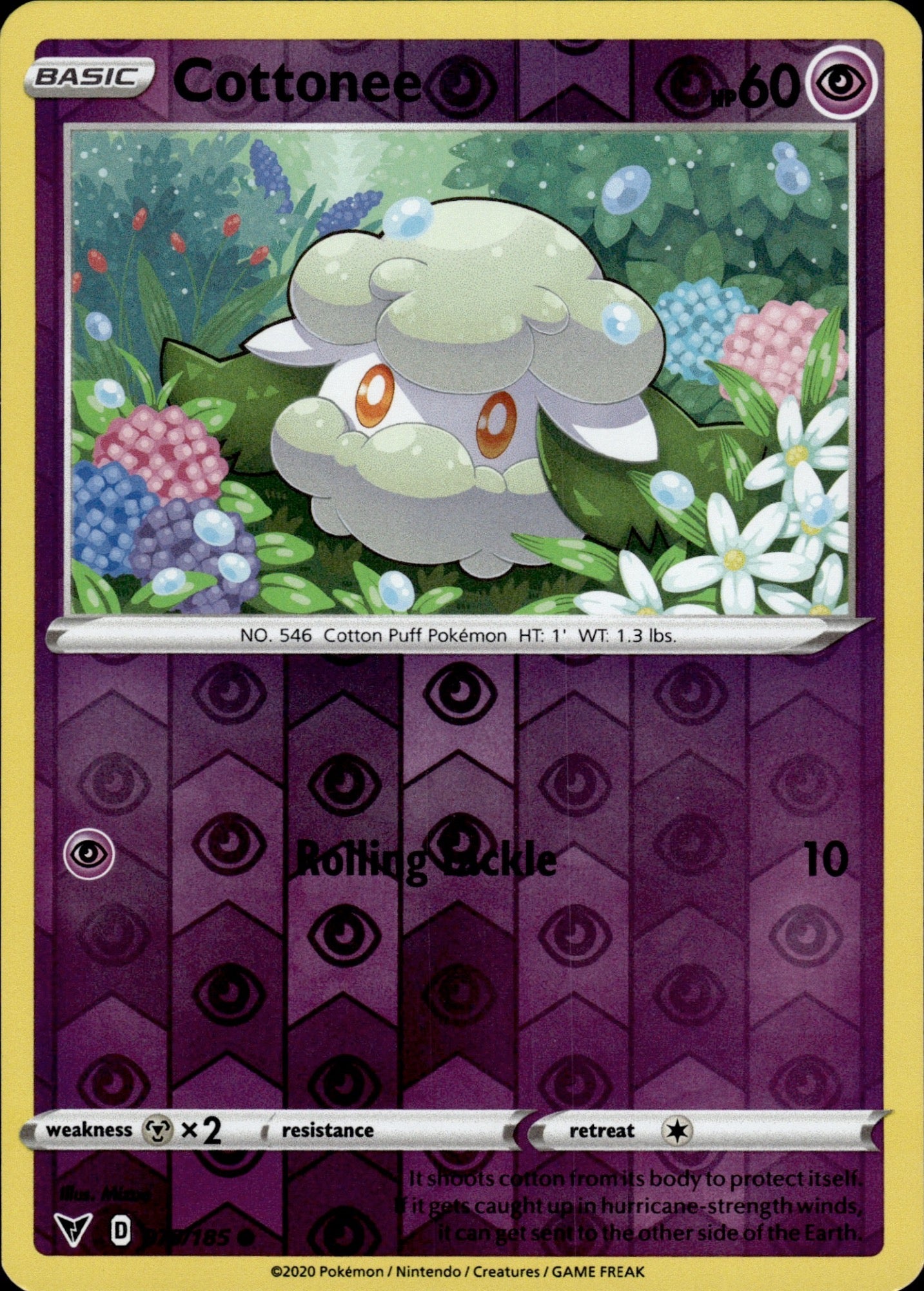 Cottonee 075/185 Common Vivid Voltage Pokemon Reverse Holo