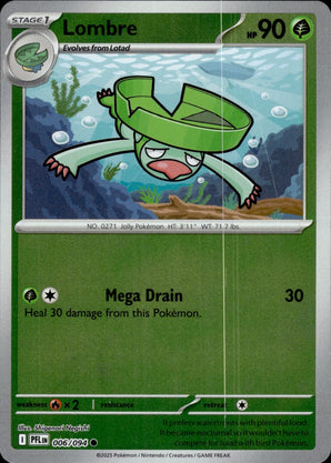 Lombre 006/094 Common Phantasmal Flames Pokemon