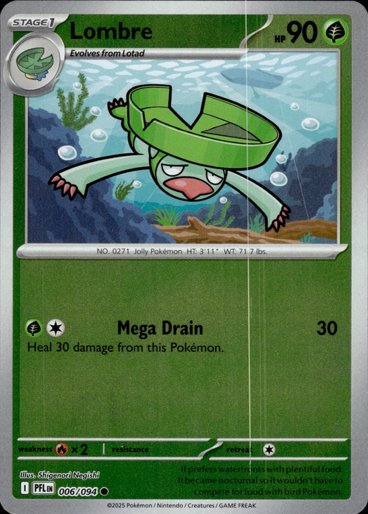Lombre 006/094 Common Phantasmal Flames Pokemon