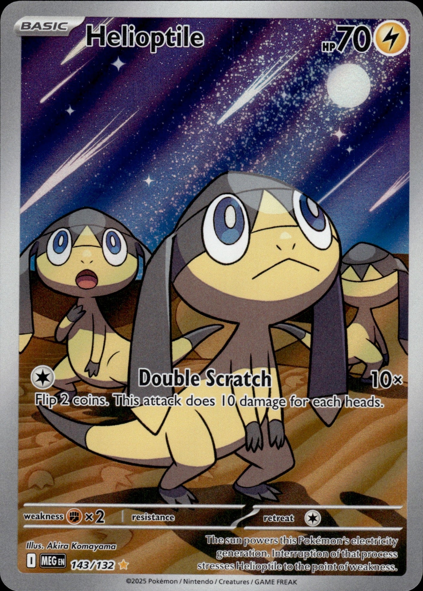 Helioptile 143/132 Illustration Rare Mega Evolution Pokemon