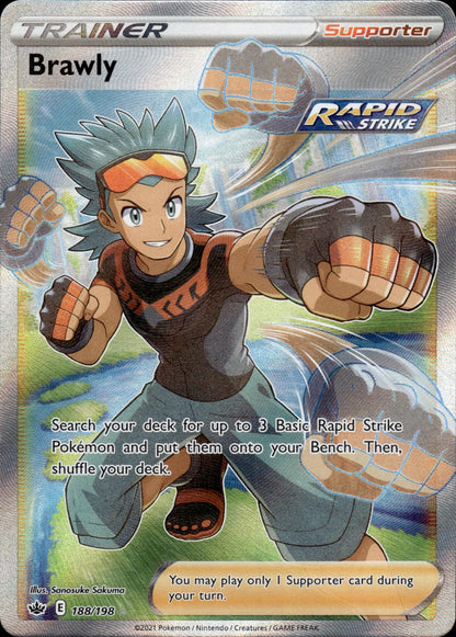 Brawly 188/198 Ultra Rare Chilling Reign Pokemon Holo