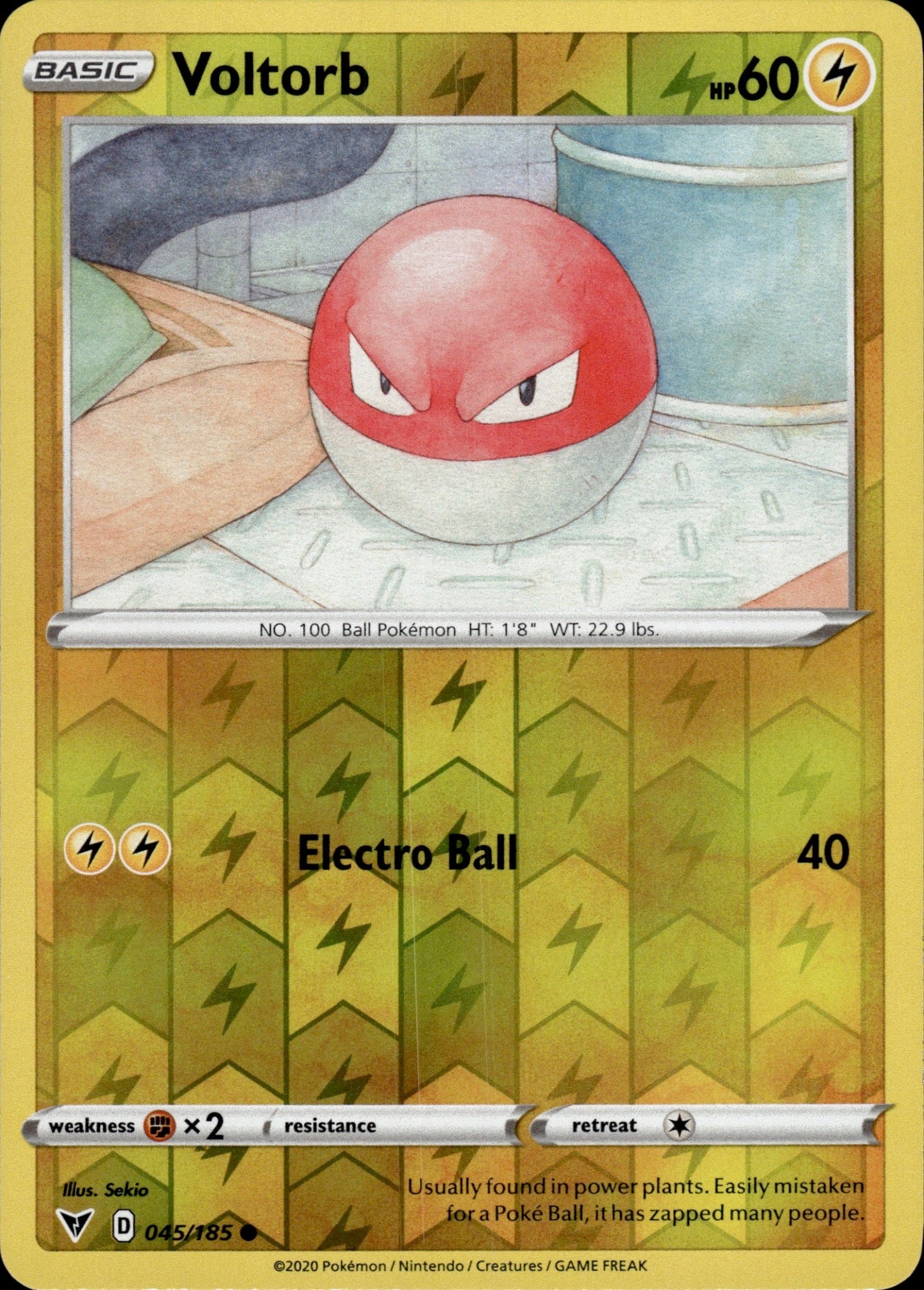 Voltorb 045/185 Common Vivid Voltage Pokemon Reverse Holo