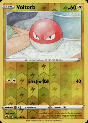 Voltorb 045/185 Common Vivid Voltage Pokemon Reverse Holo