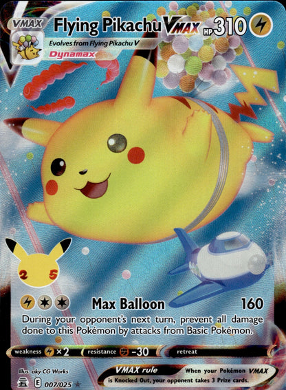 Flying Pikachu VMAX 007/025 Holo VMAX Rare Celebrations Pokemon