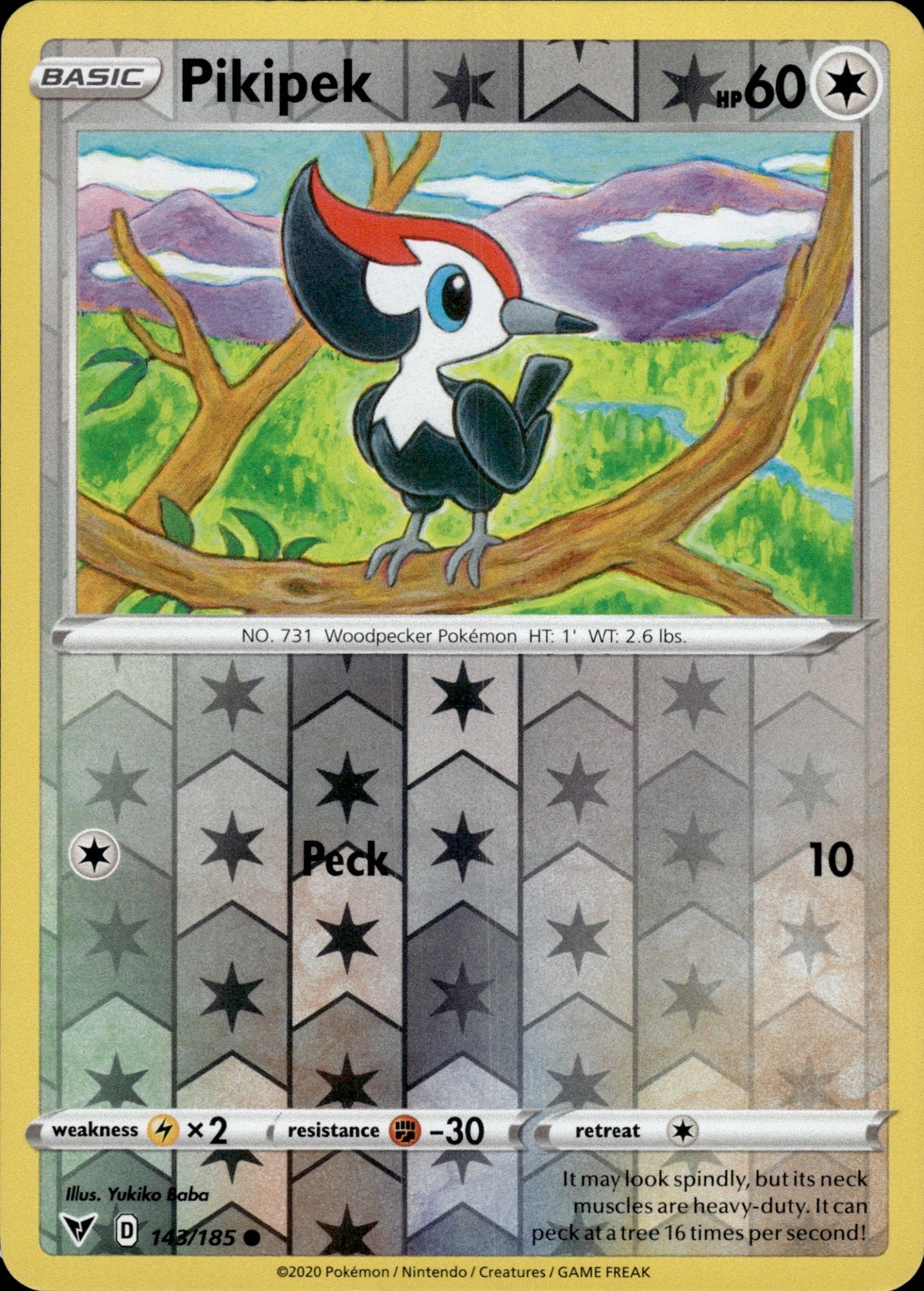 Pikipek 143/185 Common Vivid Voltage Pokemon Reverse Holo