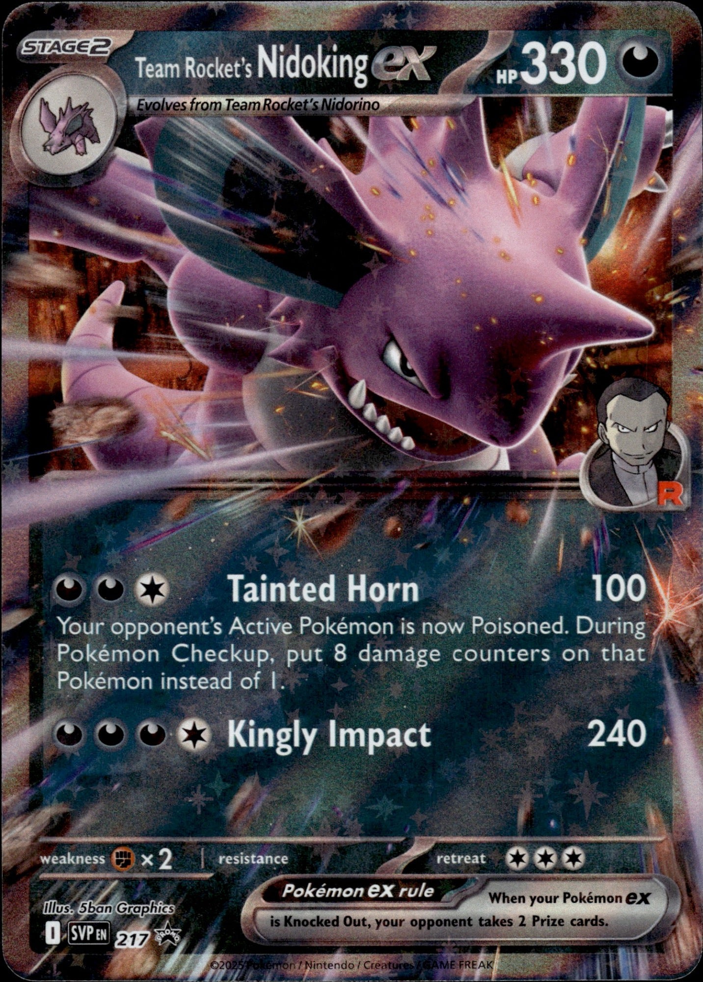 Team Rocket's Nidoking ex 217 Holo Promo Scarlet & Violet Promo Pokemon