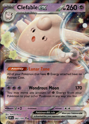 Clefable ex 082/197 Double Rare Obsidian Flames Pokemon