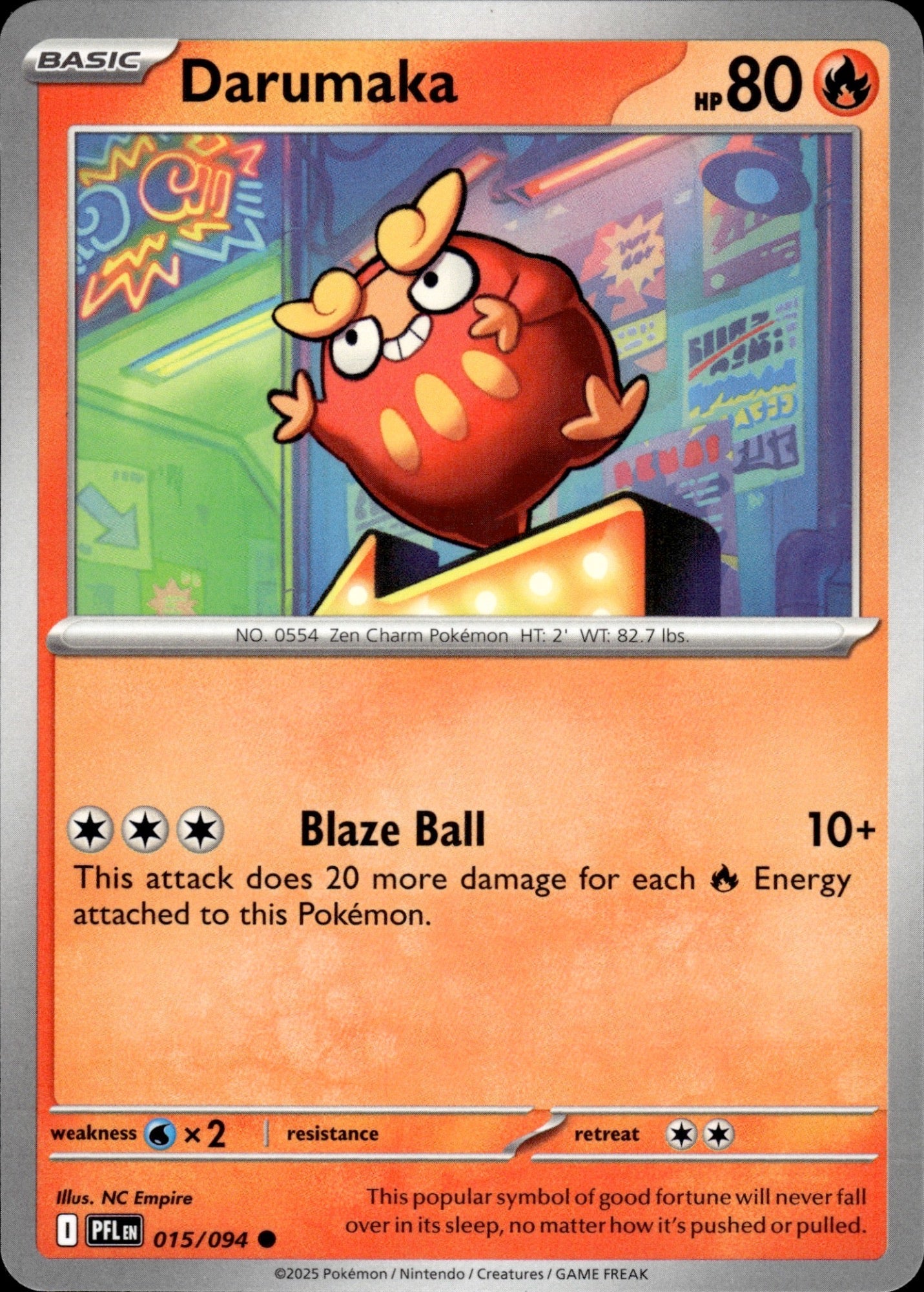Darumaka 015/094 Common Phantasmal Flames Pokemon