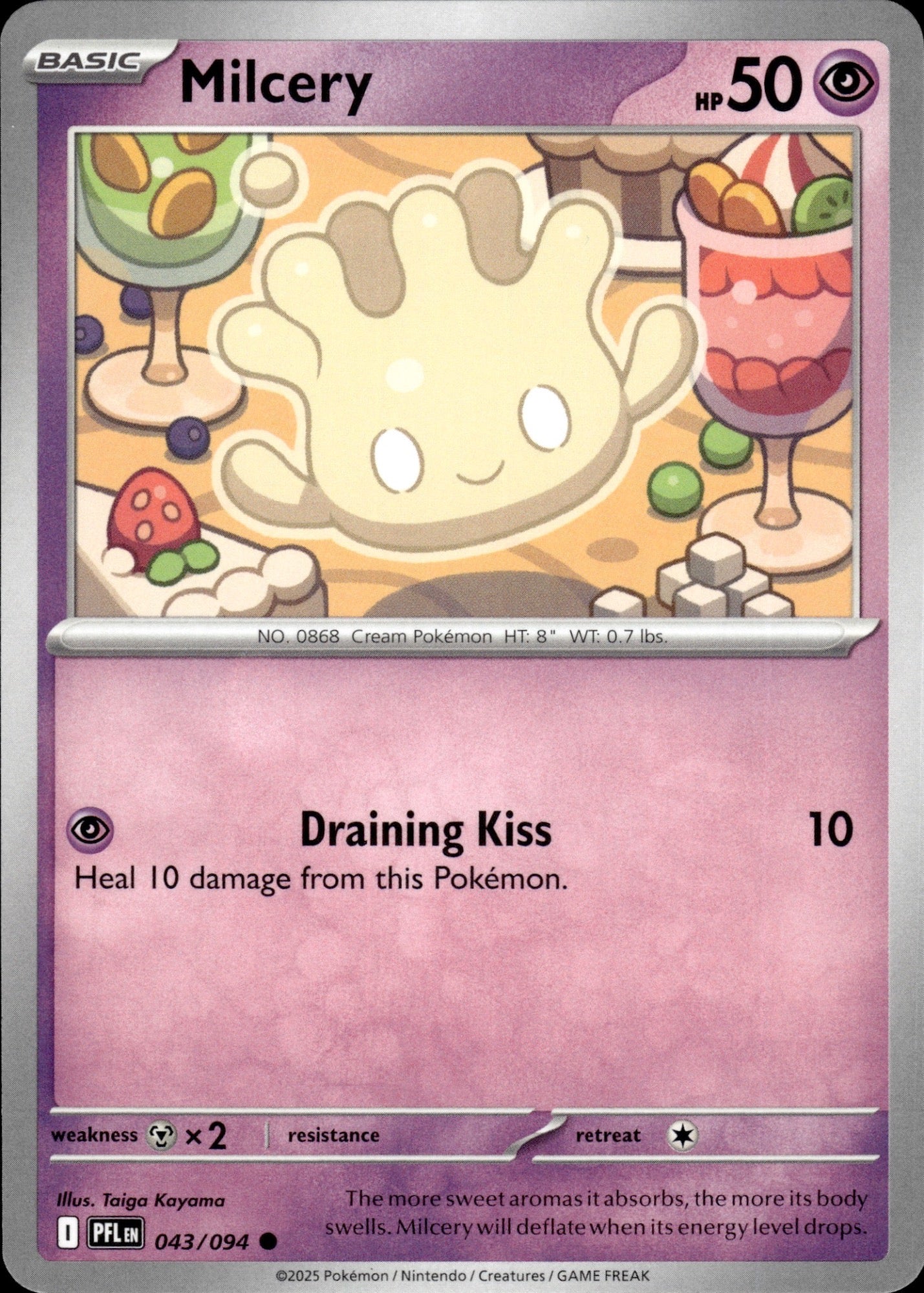 Milcery 043/094 Common Phantasmal Flames Pokemon