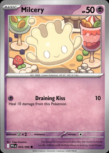 Milcery 043/094 Common Phantasmal Flames Pokemon